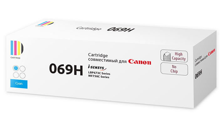 Картридж 069H C (5097C002) для Canon, голубой (без чипа) 5,5k