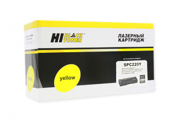 Картридж Hi-Black (HB-SPC220Y) для Ricoh Aficio SPC220DN/C221DN/C222SF/C240DN, Y, 2K