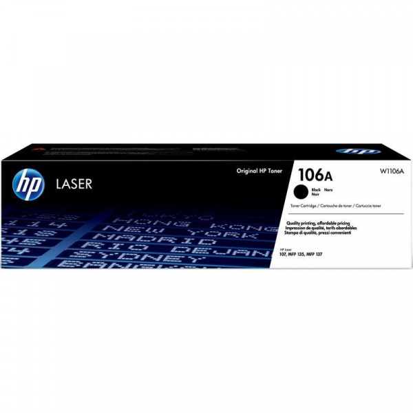 Картридж 106А для HP Laser 107a/r/135a/HP Laser 107a/137fnw, 1К (О)  W1106A