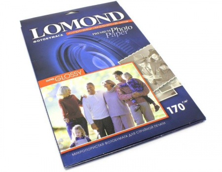 Фотобумага LOMOND Высококачественная Супер Глянцевая, 170г/м2,A4 (21X29,7)/20л.