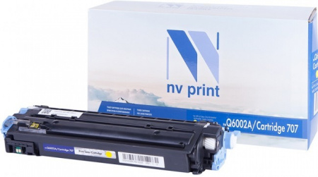 Картридж NVP совместимый NV-Q6002A/NV-707 Yellow универсальные для HP/Canon Color LaserJet 1600/ 2600n/ 2605/ 2605dn/ 2605dtn/ LBP 5000 i-Sensys Laser Shot/ 5102 (2000k) [reman]
